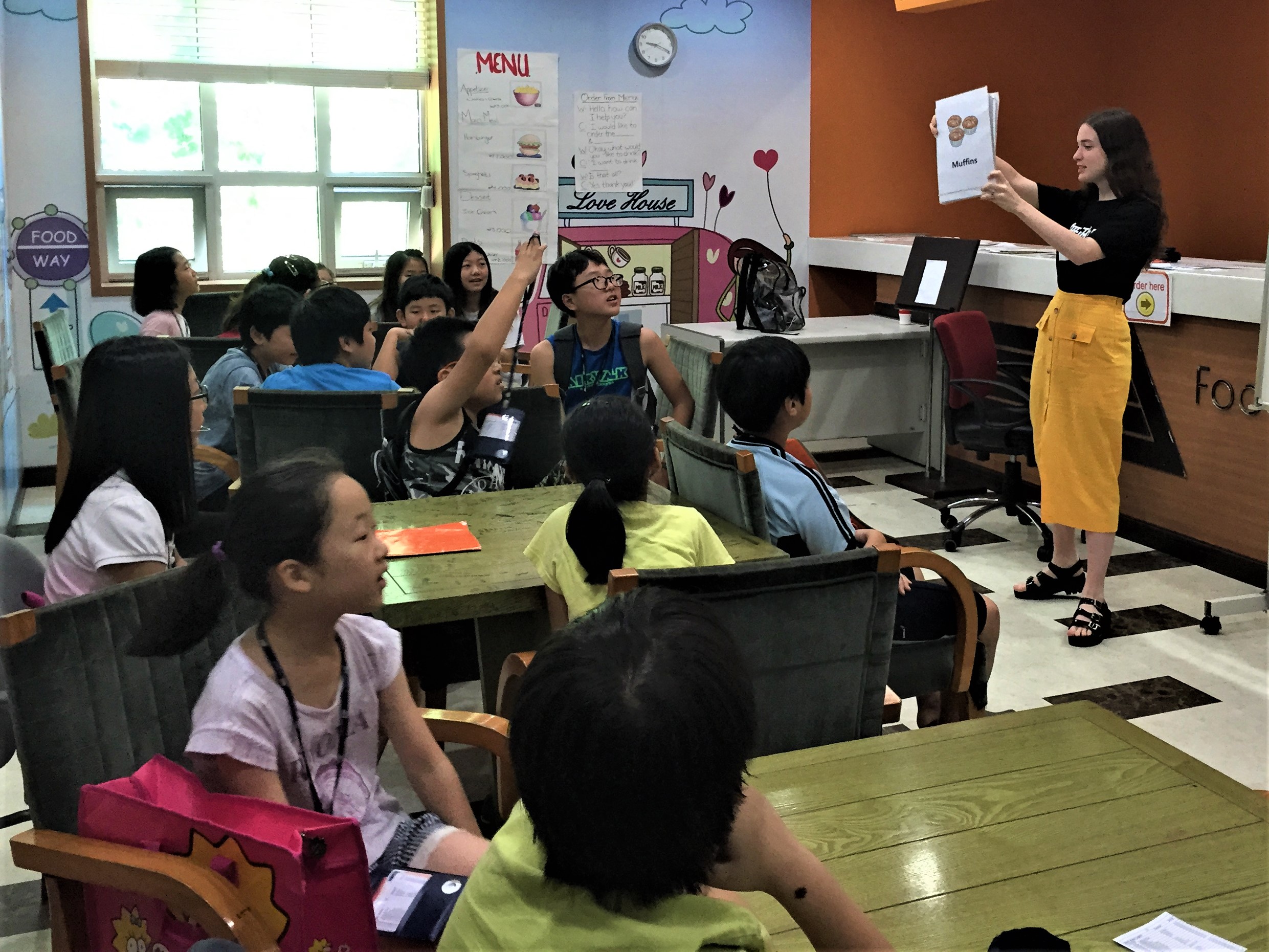 CSU student teaching English in South Korean classroom