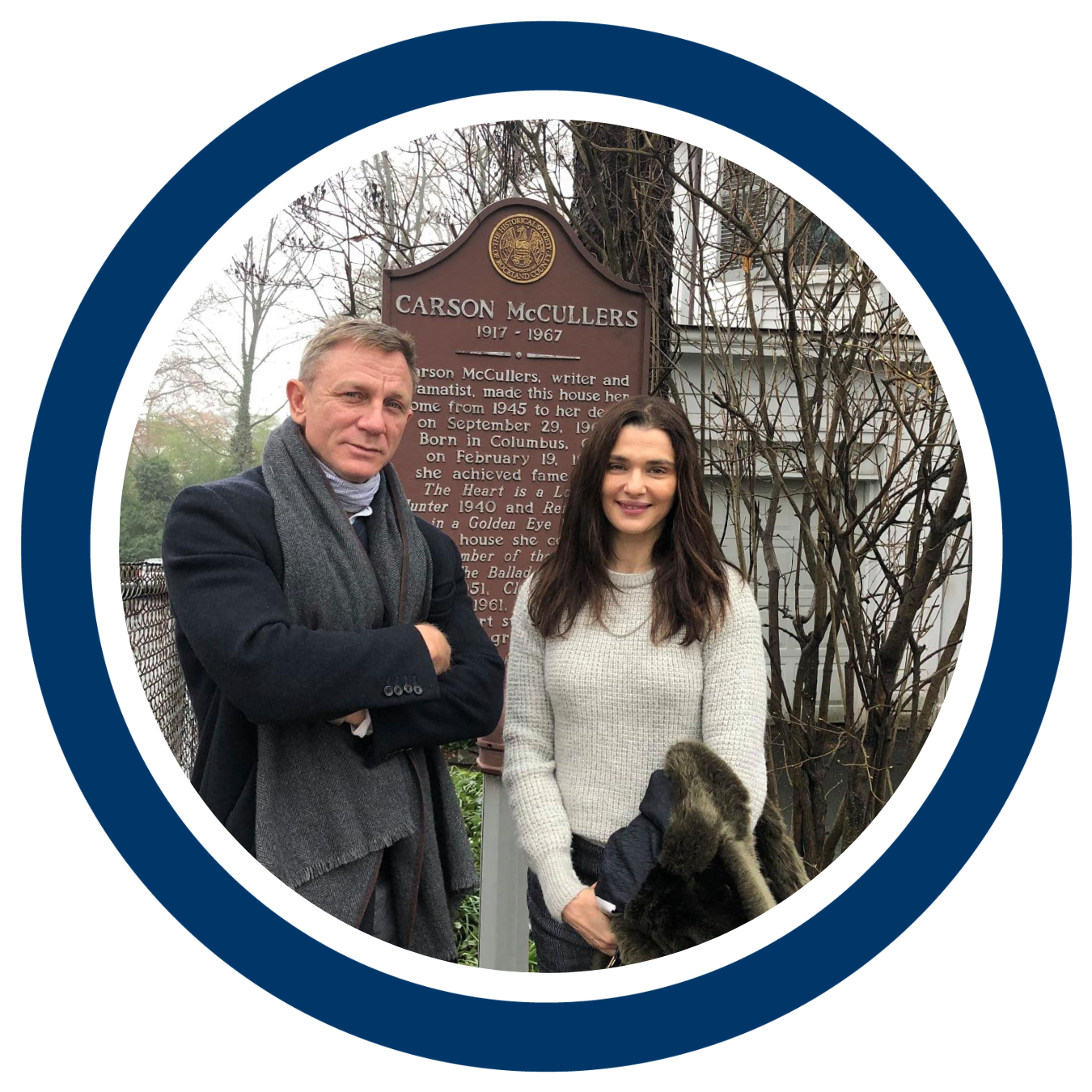 Daniel Craig and Rachel Weisz outside McCullers' Nyack, New York, home.