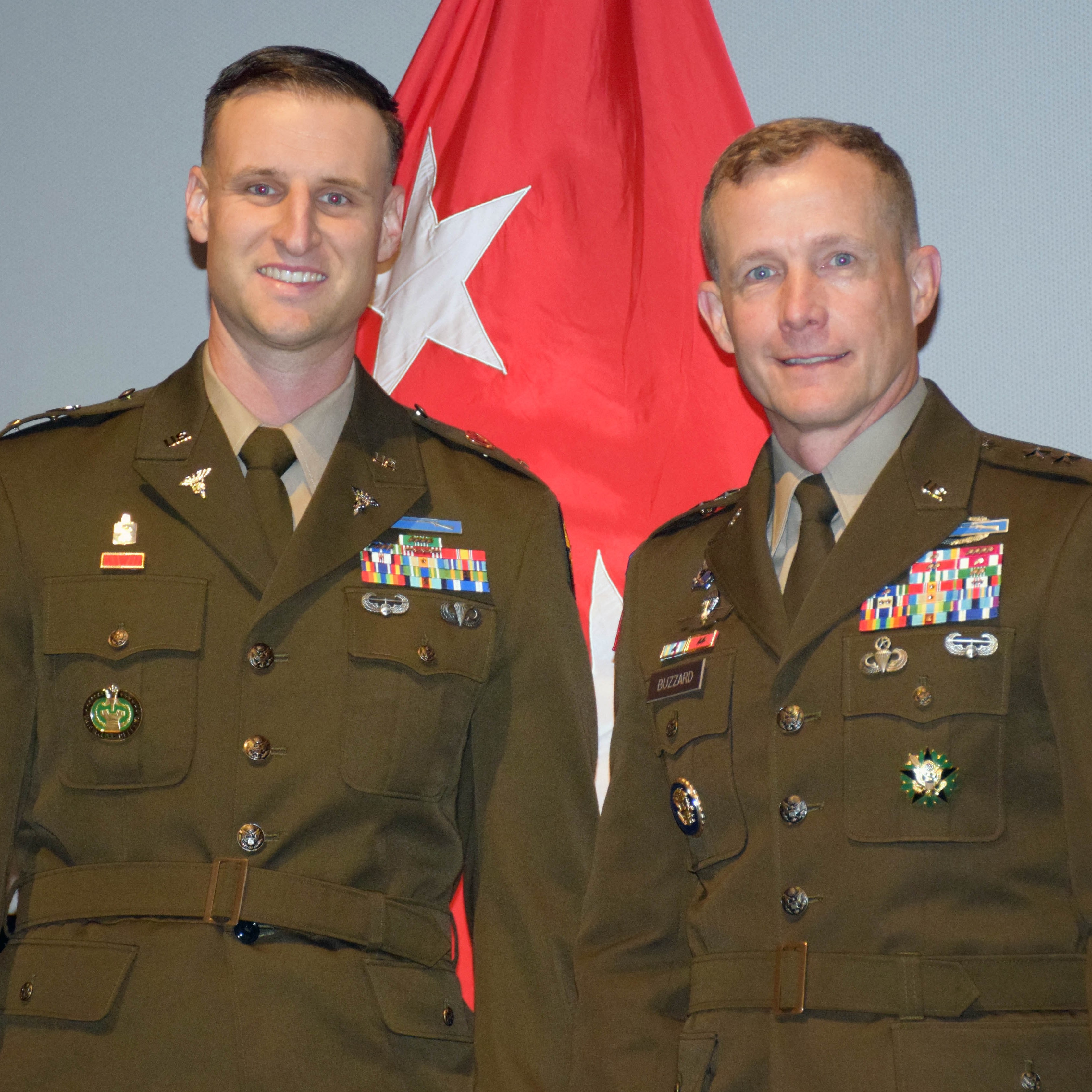 Maj. Gen. Curtis A. Buzzard (right) with 2nd Brandon Lt. Sinecoff
