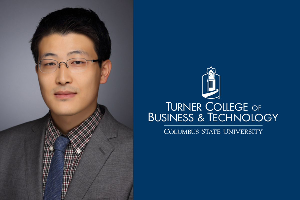 Dr. Insung Hwang headshot with Turner College of Business & Technology/Columbus State University logo