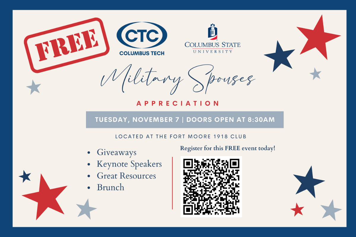 Promotional graphic for Military Spouses Appreciation event