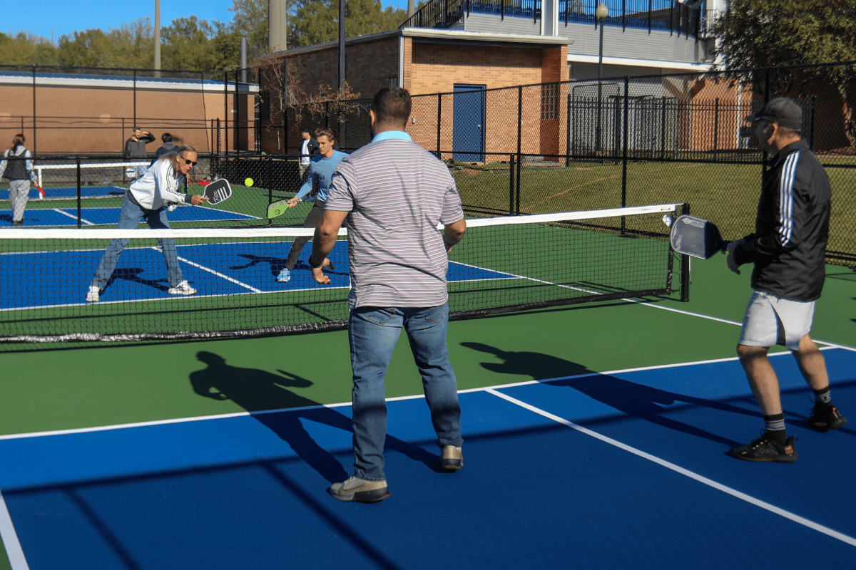 People playing pickleball