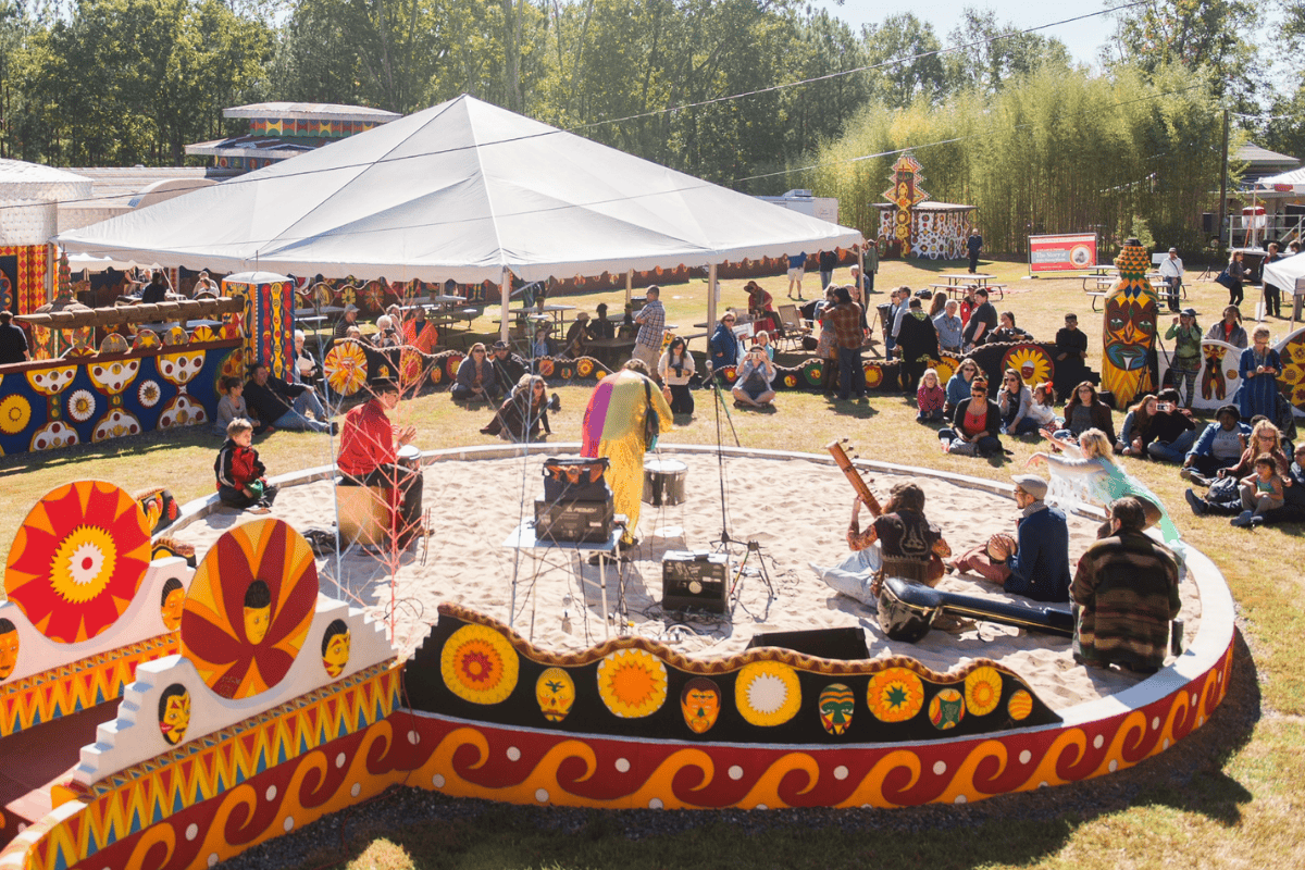 Photo of a concert on the Pasaquan grounds