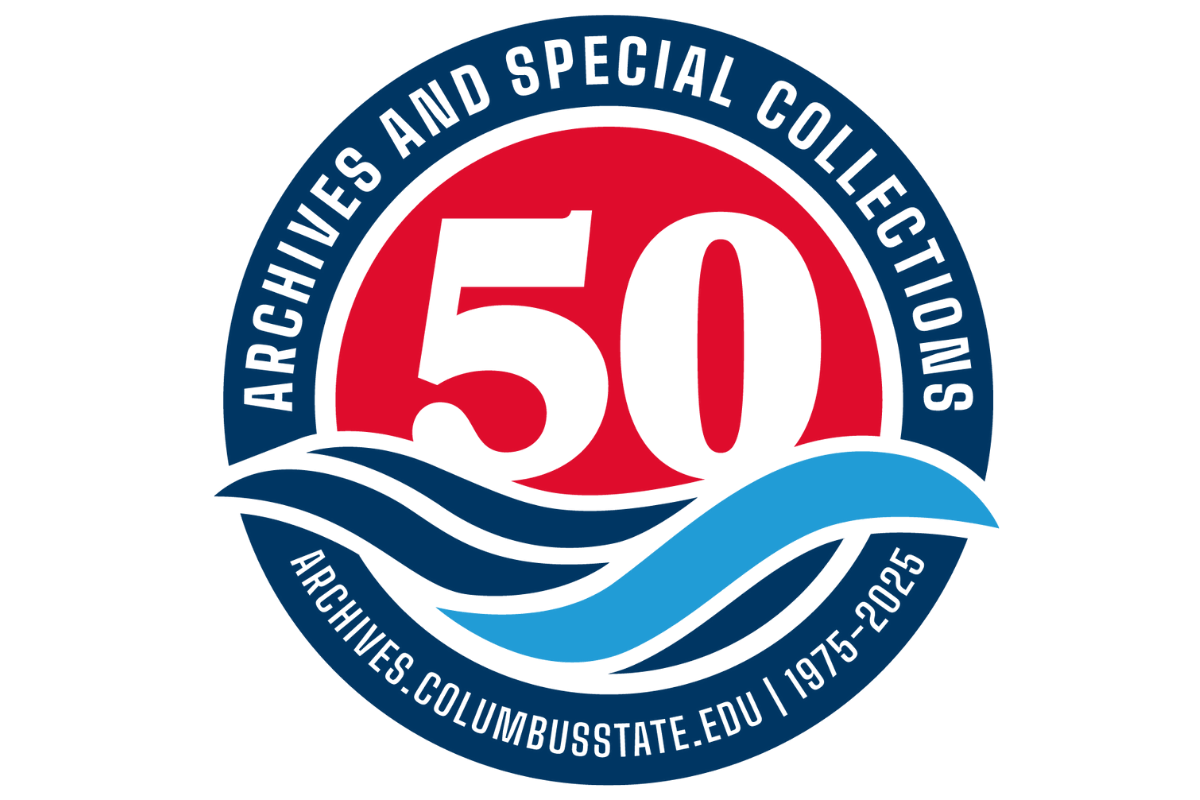 Circular graphic with "Archives and Special Collections" and a large number "50"