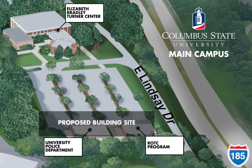 Schematic of the proposed site for the new joint robotics, space science center facility on the Main Campus