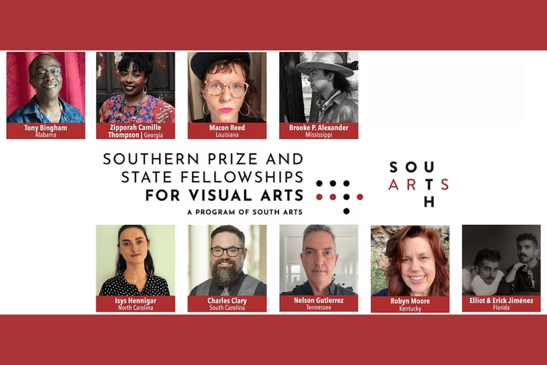 Composite of the South Arts 2024 South Arts Southern Prize & State Fellowships for Visual Arts