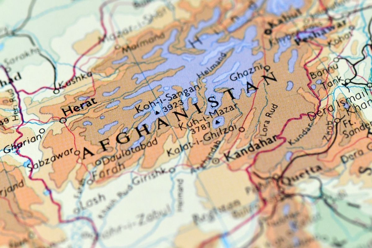 world map of Afghanistan