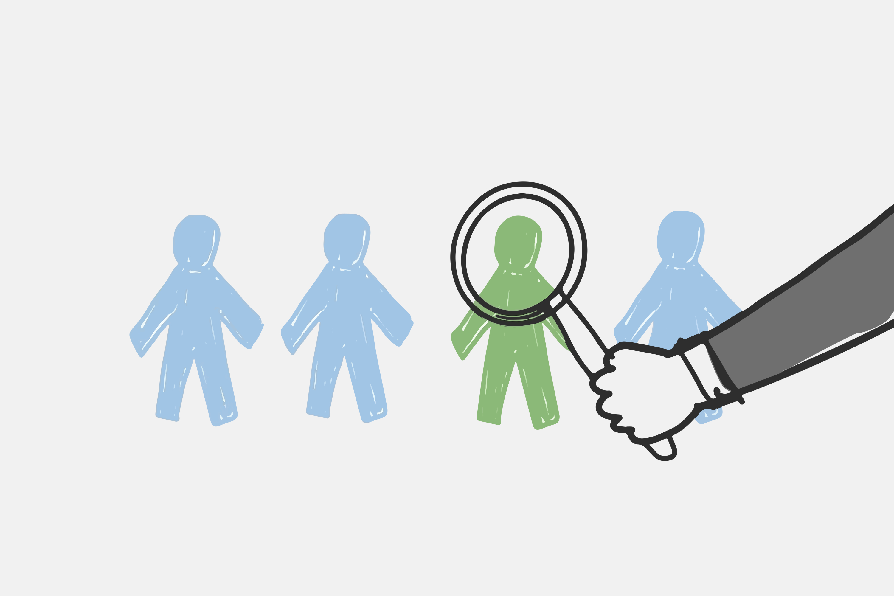 career search, magnifying glass illustration